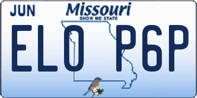 MO license plate EL0P6P