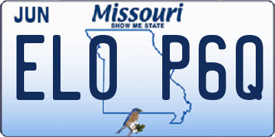 MO license plate EL0P6Q