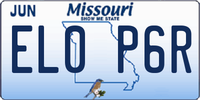 MO license plate EL0P6R
