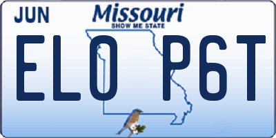 MO license plate EL0P6T