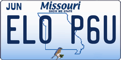 MO license plate EL0P6U