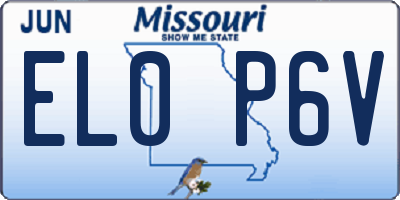 MO license plate EL0P6V