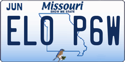 MO license plate EL0P6W
