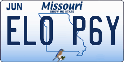 MO license plate EL0P6Y