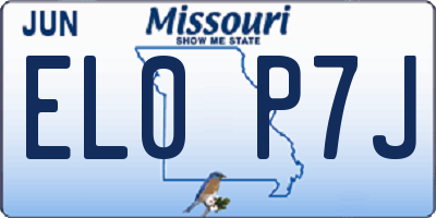 MO license plate EL0P7J