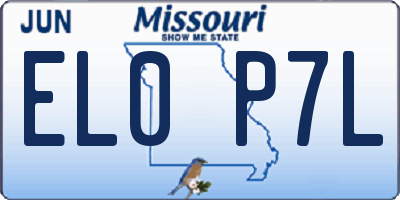MO license plate EL0P7L