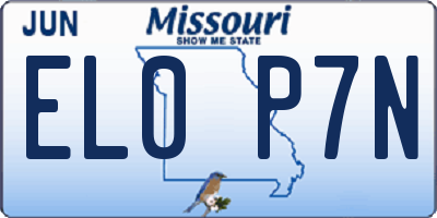MO license plate EL0P7N