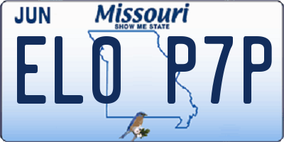 MO license plate EL0P7P