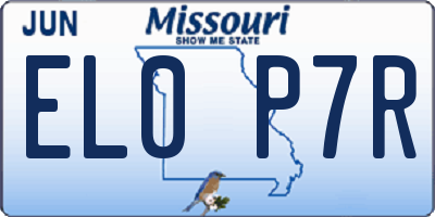 MO license plate EL0P7R