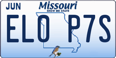 MO license plate EL0P7S