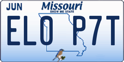 MO license plate EL0P7T