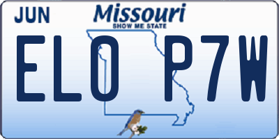 MO license plate EL0P7W