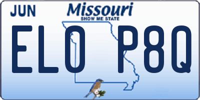 MO license plate EL0P8Q