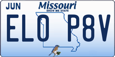 MO license plate EL0P8V