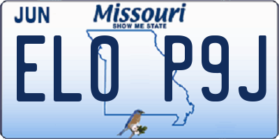 MO license plate EL0P9J