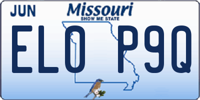 MO license plate EL0P9Q