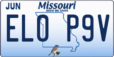 MO license plate EL0P9V