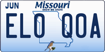 MO license plate EL0Q0A