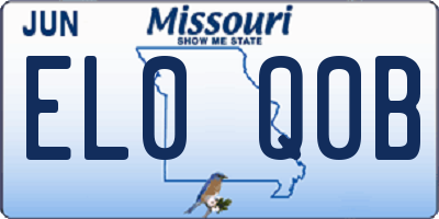 MO license plate EL0Q0B