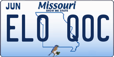 MO license plate EL0Q0C