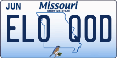 MO license plate EL0Q0D
