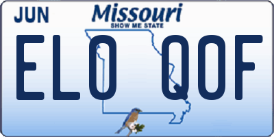 MO license plate EL0Q0F