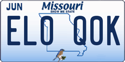 MO license plate EL0Q0K