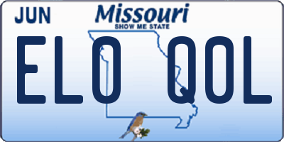MO license plate EL0Q0L