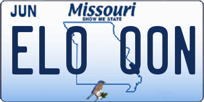 MO license plate EL0Q0N