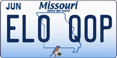 MO license plate EL0Q0P