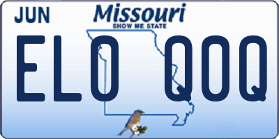 MO license plate EL0Q0Q