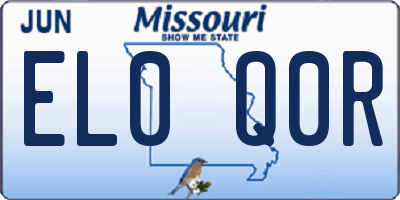 MO license plate EL0Q0R