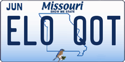 MO license plate EL0Q0T