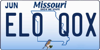 MO license plate EL0Q0X