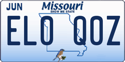 MO license plate EL0Q0Z