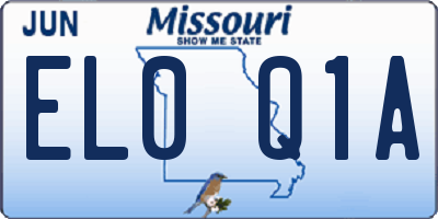 MO license plate EL0Q1A
