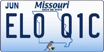 MO license plate EL0Q1C