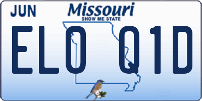 MO license plate EL0Q1D