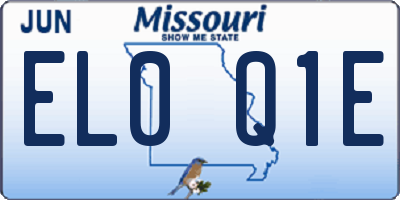 MO license plate EL0Q1E