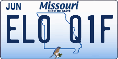 MO license plate EL0Q1F