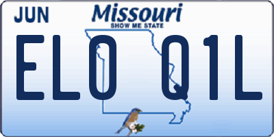 MO license plate EL0Q1L