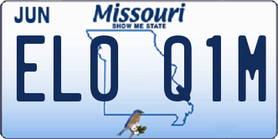 MO license plate EL0Q1M
