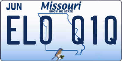 MO license plate EL0Q1Q