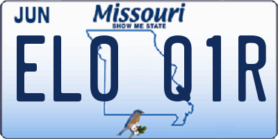 MO license plate EL0Q1R