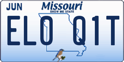 MO license plate EL0Q1T