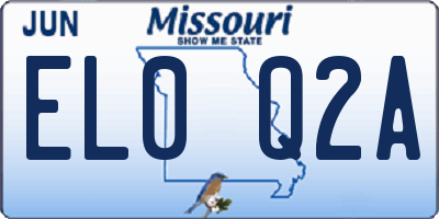 MO license plate EL0Q2A