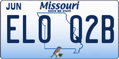 MO license plate EL0Q2B