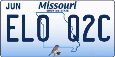 MO license plate EL0Q2C
