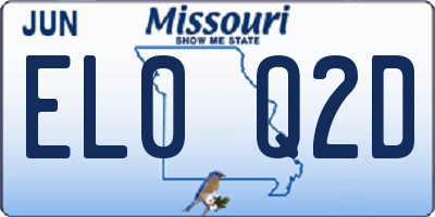 MO license plate EL0Q2D