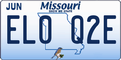 MO license plate EL0Q2E